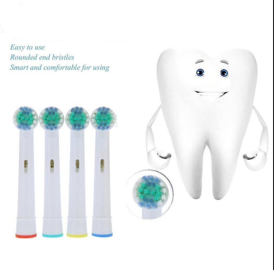 4pcs Replacement Toothbrush Heads for Oral Hygiene B Cross Floss Action Precision Soft Bristle Electric Tooth Brushes Heads