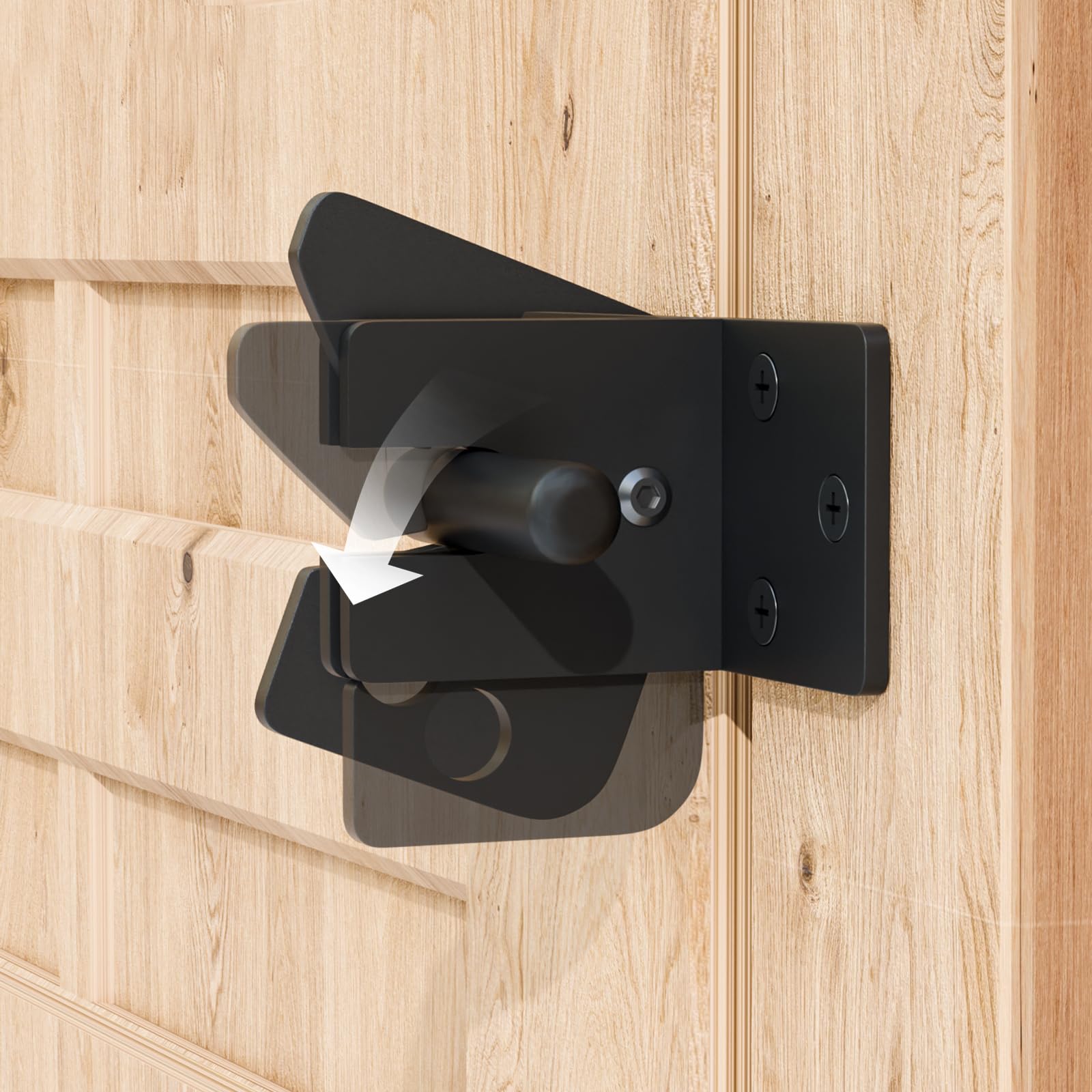 Pestillo de puerta automático para valla de madera, bloqueo de puerta automático, palanca de gravedad para puerta de valla de madera, Pestillos de puerta, negro
