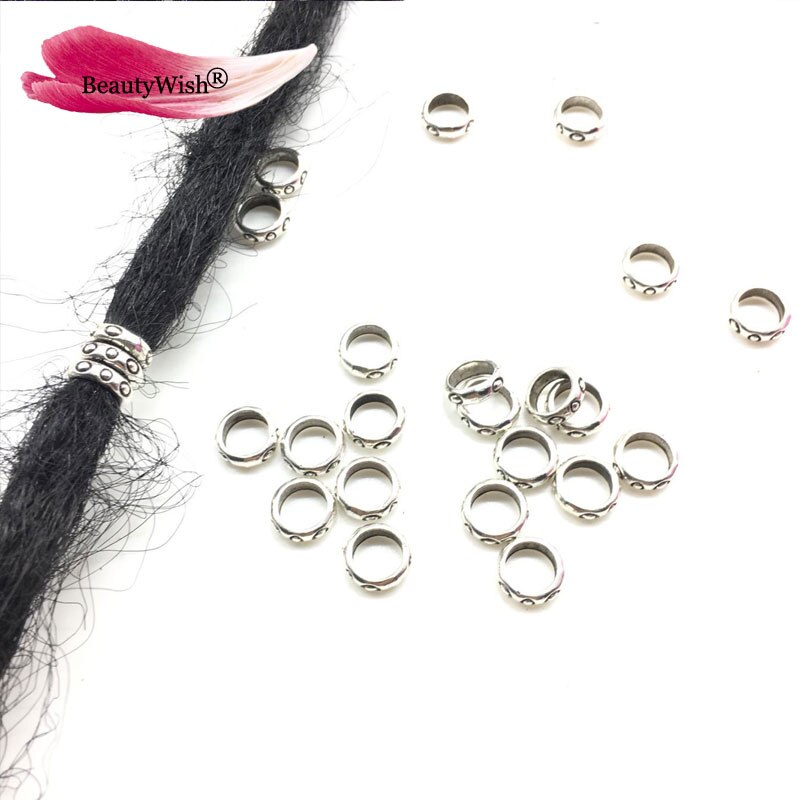 20 szt oplatania włosy Accessaries koraliki 6mm srebrny warkocz włosów Dreadlock koralik mankiet klip warkocz obręcz grono ołowiu