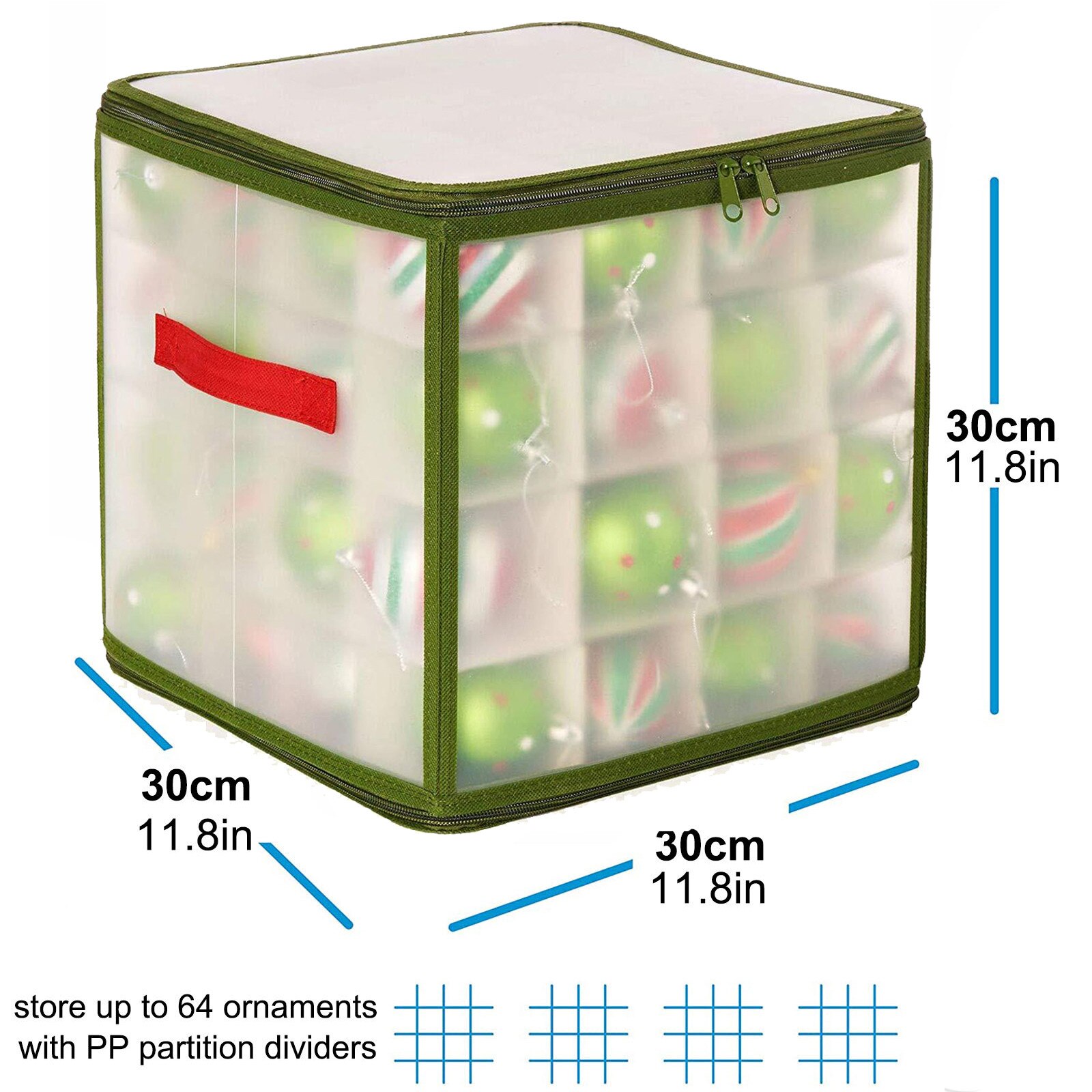 Christmas Tree 64 Baubles Storage Box Christmas Decorations Organiser Christmas Balls Storage Organizer Bauble Storage