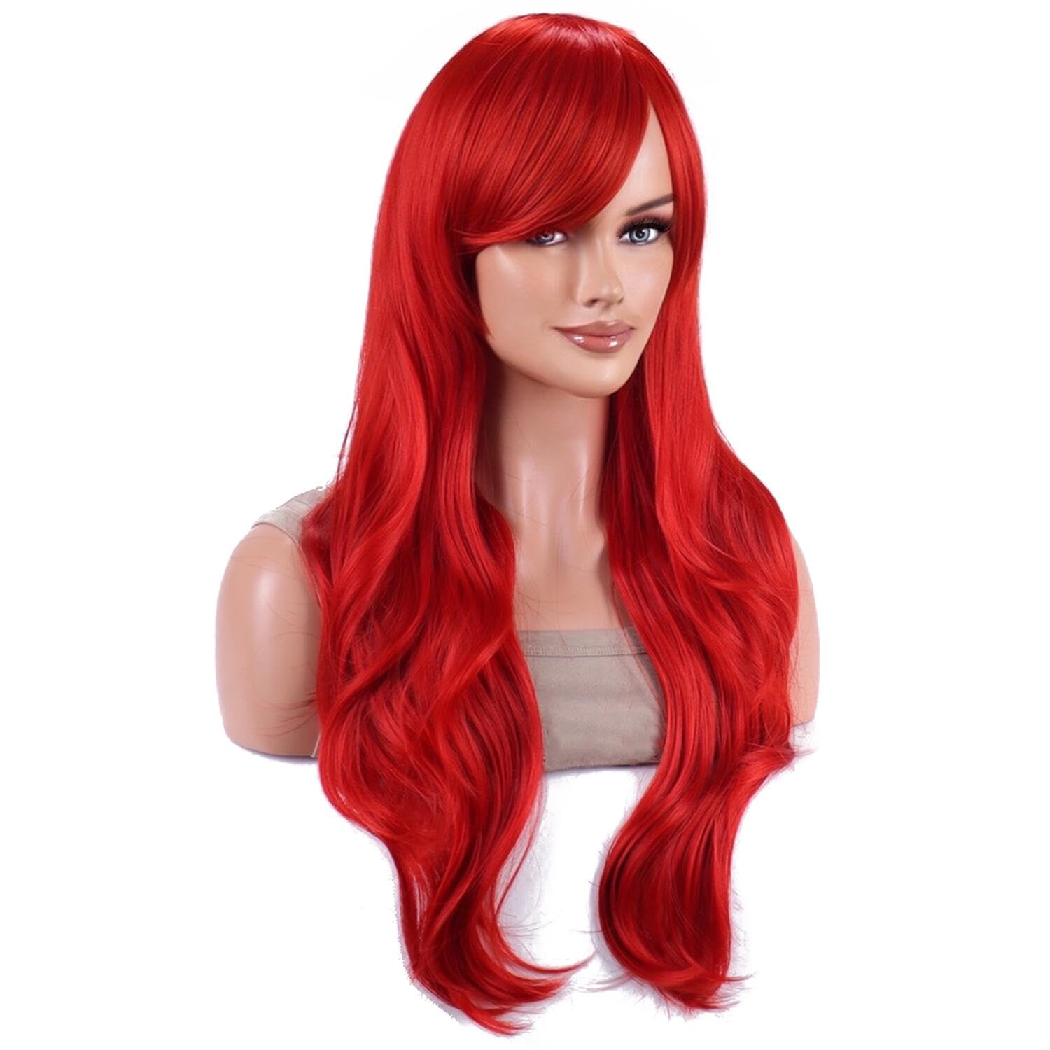 Peluca sintética de sirena probeauty, peluca larga roja rizada ondulada, peluca de disfraz de Halloween para mujer, peluca de para uso diario P