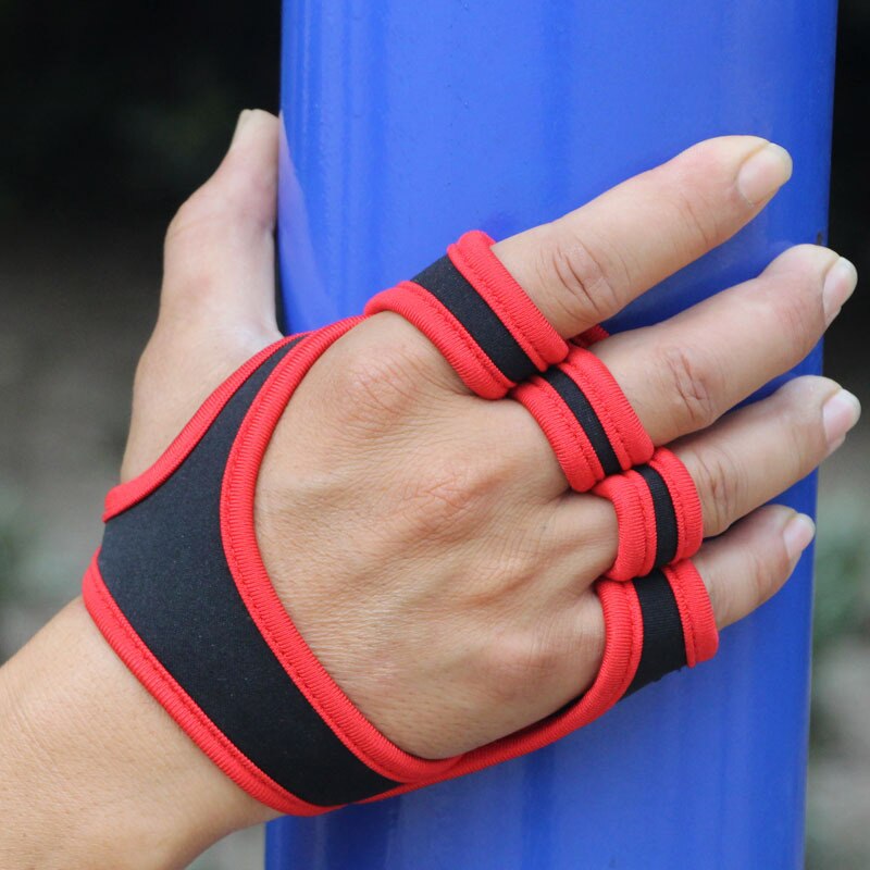 Gym Workout Gloves, Half Finger Weight Lifting Gloves with Wrist Support and Palm Protect Suit for Dumbbell Fitness Training: Red TypeC / XL