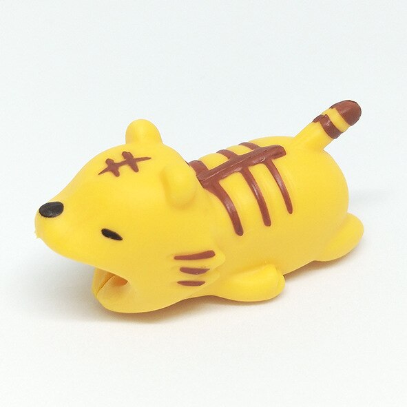 Kabel Beschermer Winder Voor Usb Opladen Data Kabel Draad Bescherming Cover Bescherm Case Cartoon Koord Protector Kabel Organizer: tiger