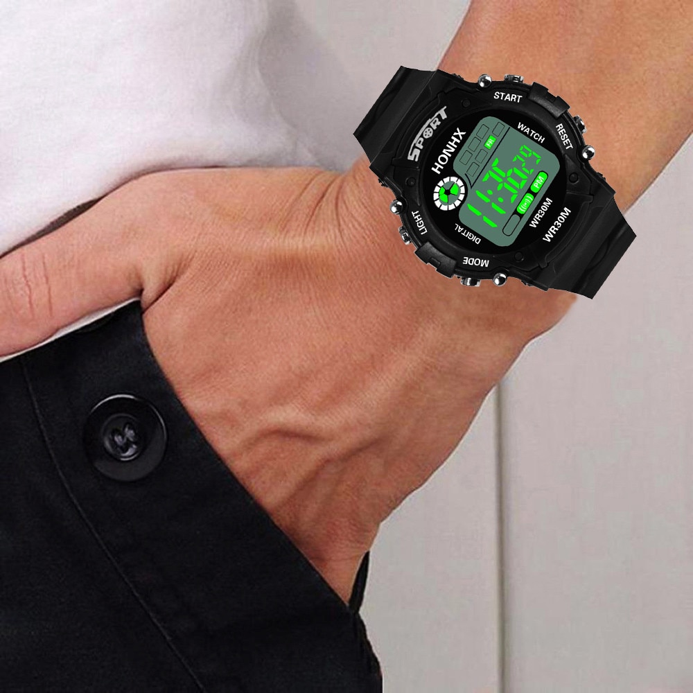 Men Watches Digital Analog LED Display With Alarm Date Watches Male Outdoor Sports Silicone Wrist Clock Reloj Hombre homme