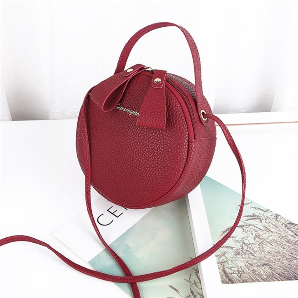 Circular Women Shoulder Bag Leather Women's Crossbody Messenger Bags Ladies Purse Female Round Bolsa Handbag