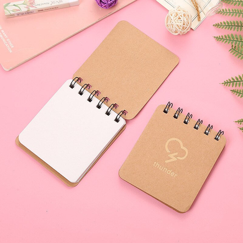 1pcs Weather Notepad Mini Coil Pocket Book Portable 70sheets Daily Memo Planner Stationery Office Notebook School Supplies A6182: Thunder