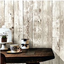Papel tapiz de madera autoadhesivo, pegatinas de vinilo y pelar de 1.5ftX2 0ft/rollo para pared, color blanco Vintage