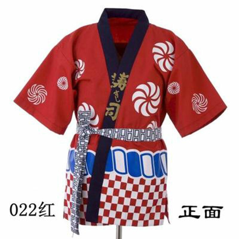 Cocina japonesa restaurante Sushi Chef uniformes manga corta Kimono ropa de trabajo servicio de comida cocina chaqueta monos Tops: 6 / XL