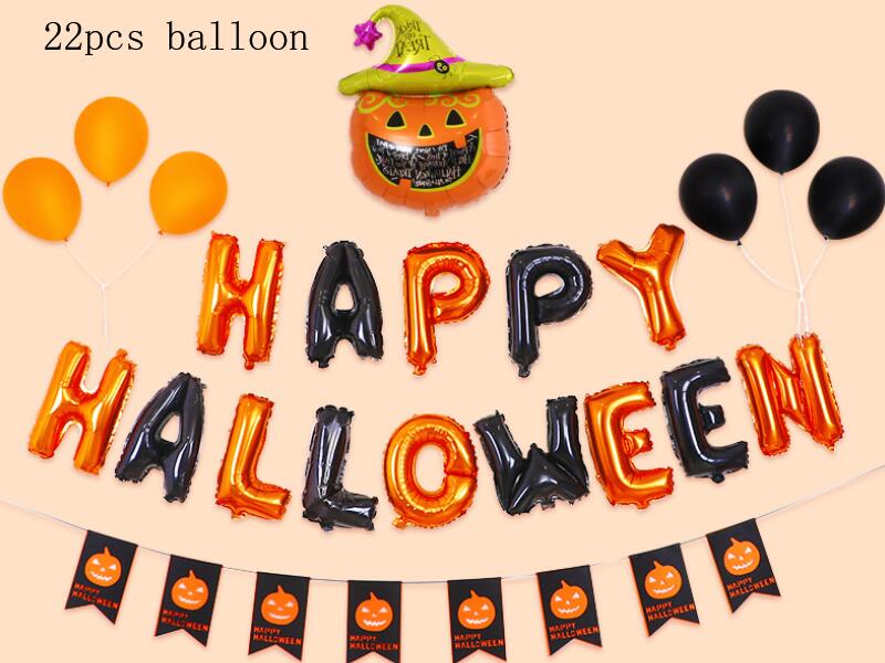 Happyhalloween Brief Aluminium Ballon Set Pompoen Spider Speelgoed Ballon Halloween Decoratie: 3