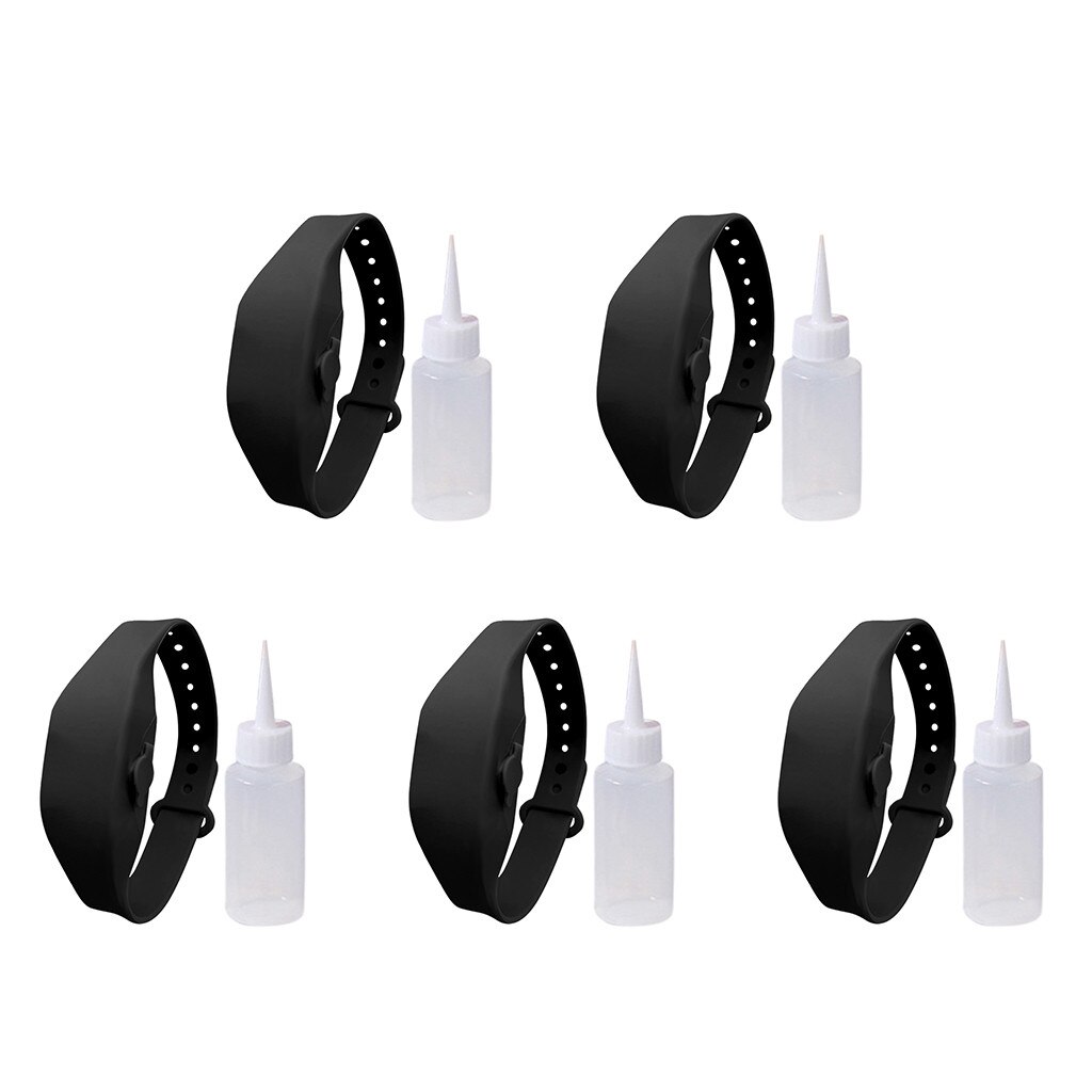 5Pcs Wristband Hand Dispenser This Wearable Hand Sanitizer Dispenser Pumps Disinfectant Sanitizer Bracelet Dispensing Tool 908: A