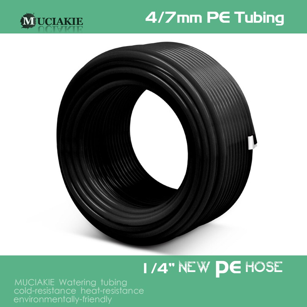 Muciakie 1/4 '' pe slange svart rør fleksibel rørlegger slange for hage vann vanning ro vann filter system akvarierør