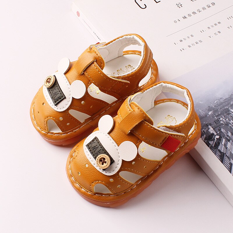 L'été nouveaux garçons et filles sandales ramper chaussures chaussures de marche sandales décontractées Cool: YELLOW / 18