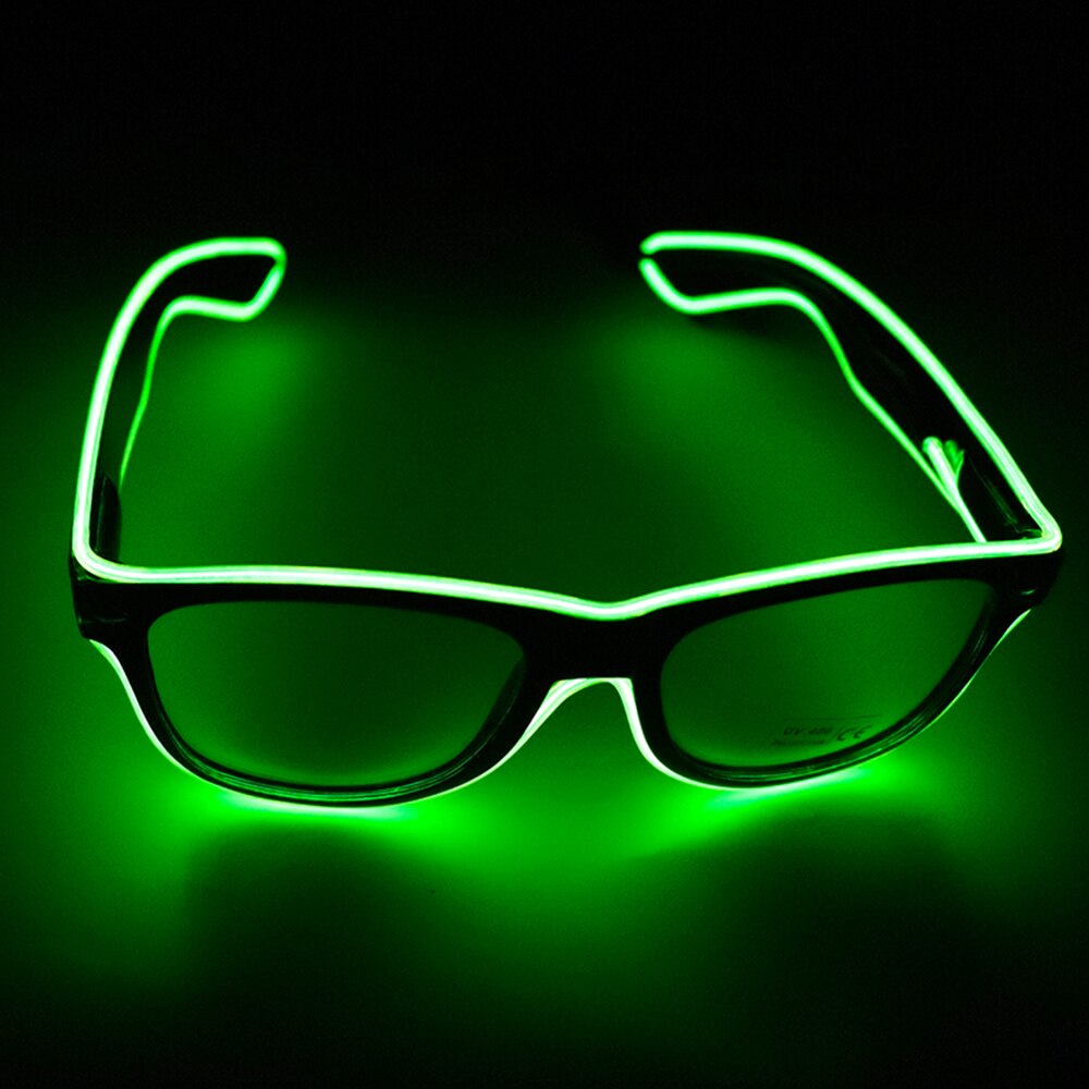LED Glasses Light Up Shades Flashing Luminous Rave Night Christmas Activities Wedding Birthday Party Decoration led glasses: Fluorescent Green