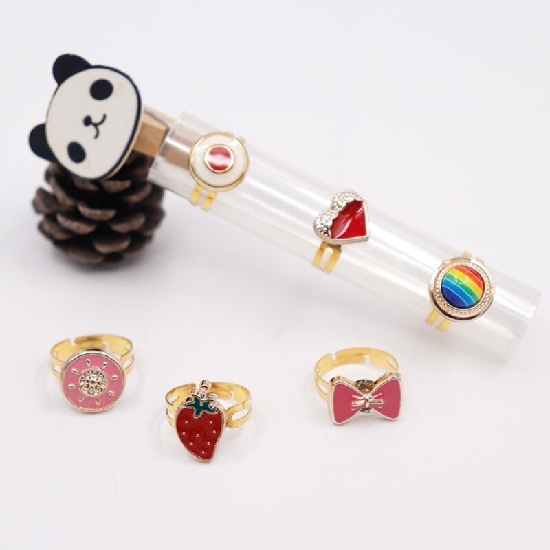 NEWEST 36pcs Children Kids Little Girl , Jewelry Adjustable Rings in Box, Girl Pretend Play and Dress up Rings
