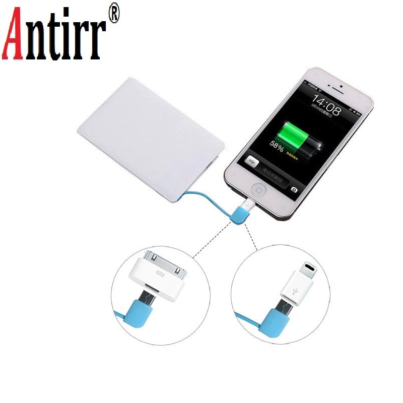 Draagbare Mini Ulter Slanke Creditcard Portemonnee Maat Power Bank 2600 mAh Mobiele Telefoon Reislader Externe Batterij