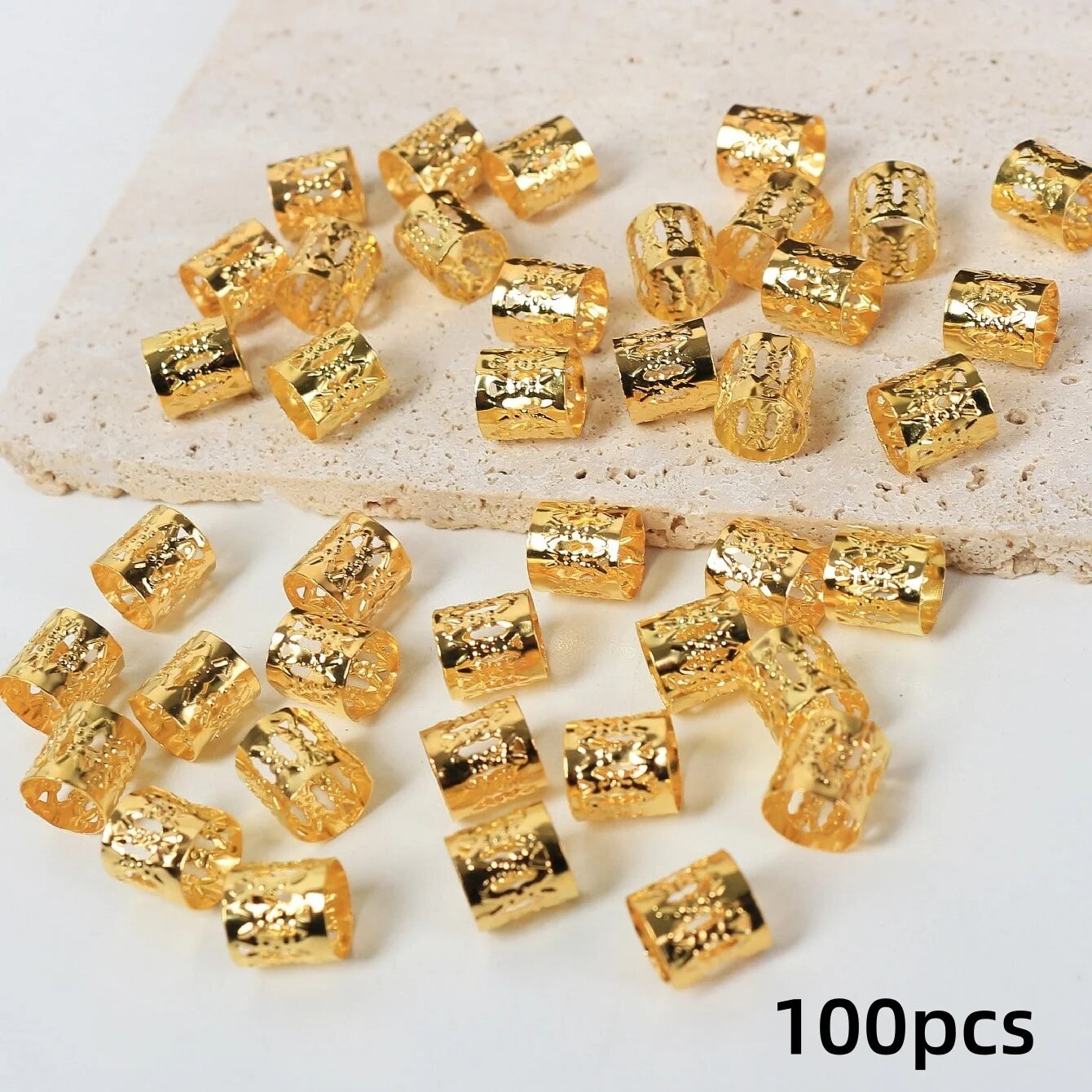 100 Uds. Anillos para el cabello para rastas, Clip ajustable para puños, trenzas para el cabello, joyería para el cabello Loc para trenzas, horquilla, accesorios para el cabello para niña: Morado