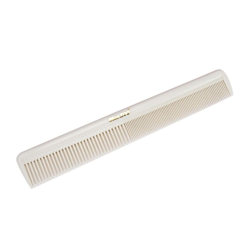 2 en 1 peine para el pelo de los hombres ancho grueso de dientes finos combinación portátil Vintage de aceite trasero de los aviones cabeza de peluquería herramienta de estilo: Blanco
