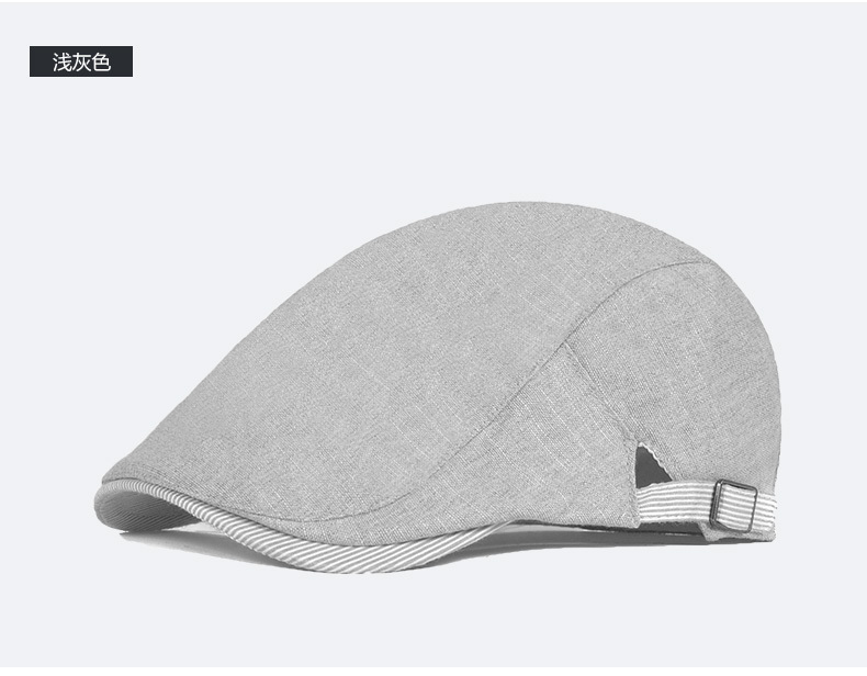 Voksen sommer tynd vedbend cap mandlige afslappet bomuld newsboy hat mand og kvinde seje beret hætter: Lysegrå