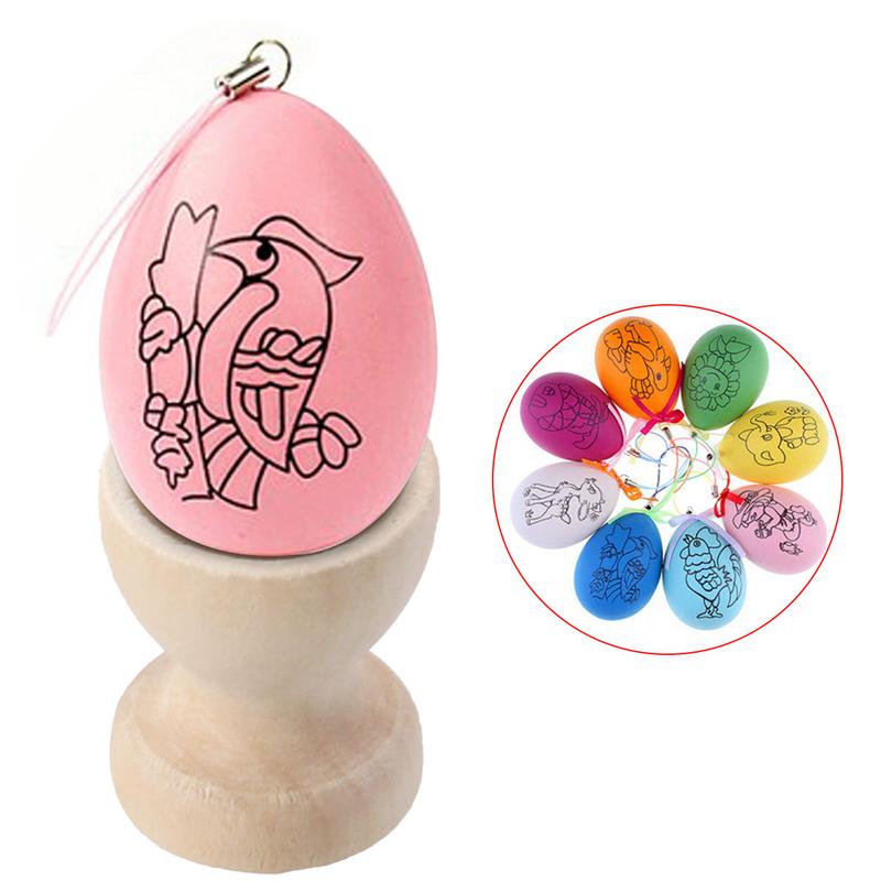 Soportes de almacenamiento de madera para huevos, taza Simple portátil sin pintar, herramientas de cocina para decoración de huevos, 10 Uds.
