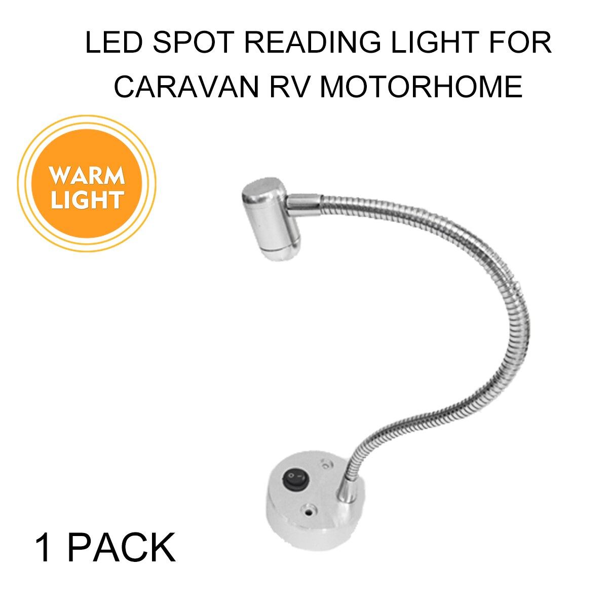 Motorhome Van Caravan 100LM Warm LED Reading Lamp 12V 1W Wall Mounted Spotlight Adjustable For RV Camper Bus Lorry Bookcase