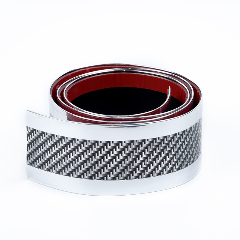 Carbon Fiber Silver Car Side Skirt Door Sill Prote... Grandado