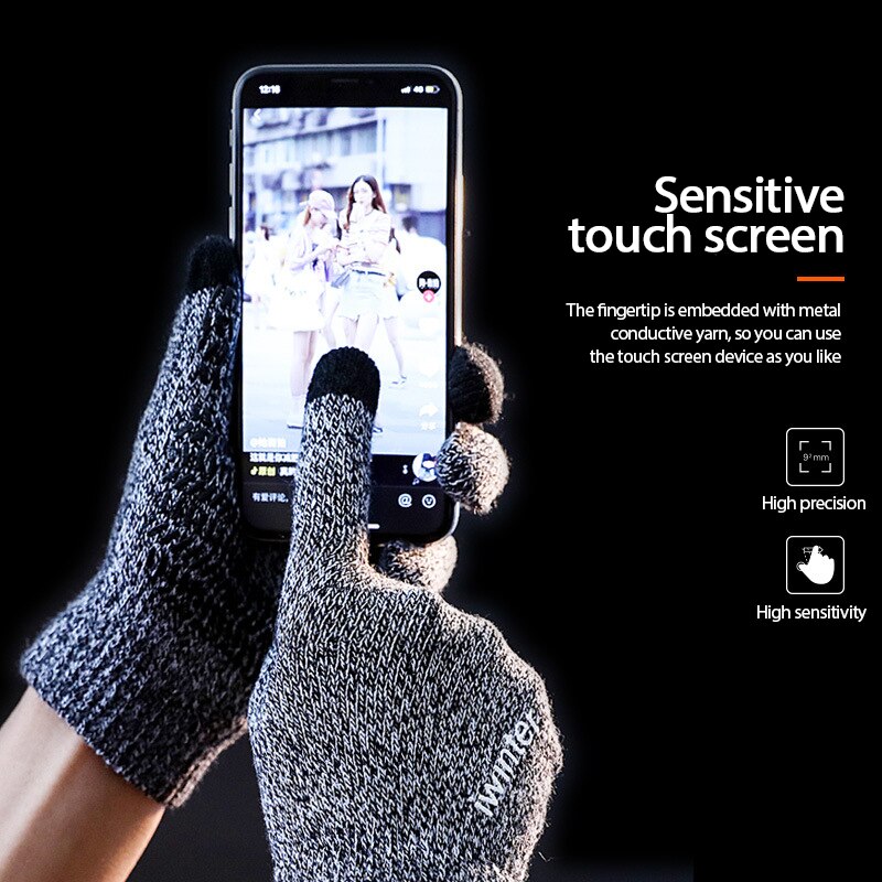 Gloves Kniteed Winter Gloves Screen Touch Gloves Women's Hand Wear Strong Friction Hand Warmers Thick Winter Glove