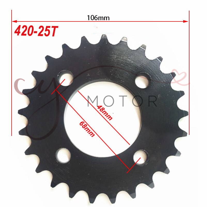 ATV UTV cf moto 110cc 150cc 250cc parts rear gear sprockets sprocket 25-48 tooth FOR 420/428 chain go kart karting quad bike