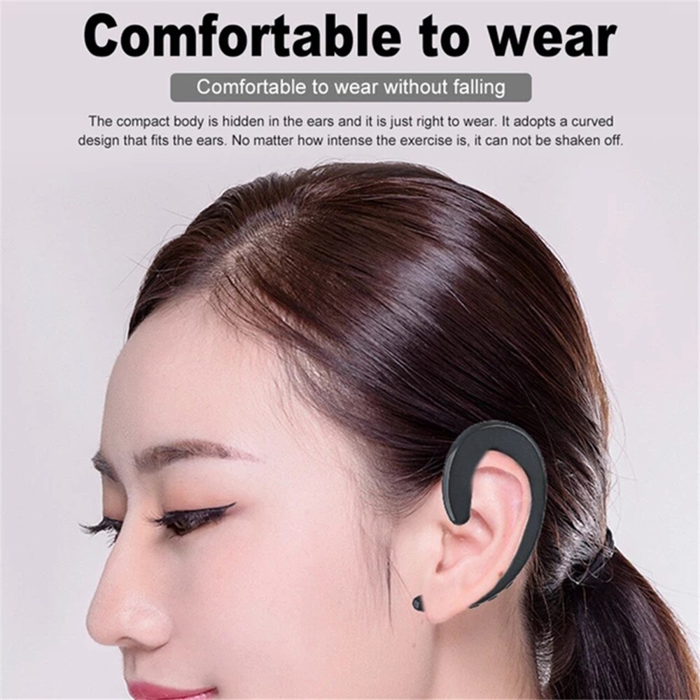 Mic Earpieces Earhook Bone Conduction Wireless Bluetooth Earphone For Iphone Android Bluetooth Headset With Charging Box