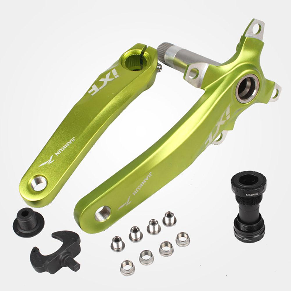 170mm bicicleta manivela IXF Izquierda/biela derecha + Fondo soportes de platos y bielas de aleación de aluminio de cigüeñal de bicicleta de montaña conjunto de piezas de ciclismo: Green 