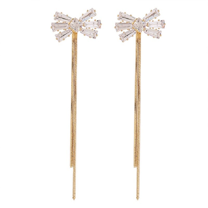 Exknl Zinc Alloy Trendy Butterfly Women Dangle Earrings For Women Korean Long Crystal Earrings Feminine Tassels Grape Jewel: Default Title