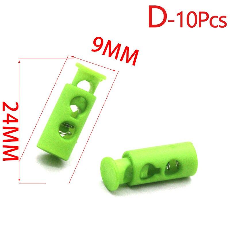 10pcs Multi Style Black Push Cord Lock Spring Clasp Plastic Stoppers Ends Toggles Clip For Apparel Bungee Elastic Rope Parts: D