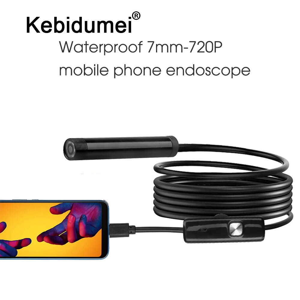 Kebidumei Usb Endoscoop Waterdichte 6 Led 1M 7Mm Telefoon Endoscoop 720P Hd Borescope Snake Inspectie Tube Video camera