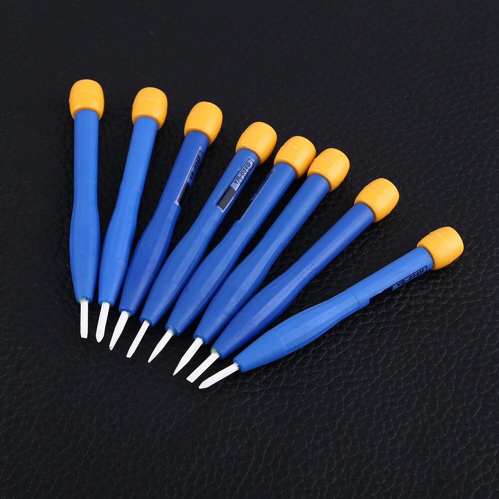 8Pcs Anti-static Screwdrivers Set Adjust Frequency Screw Driver Kit Plastic Ceramic Screwdriver Set Slotted Repair Hand Tools