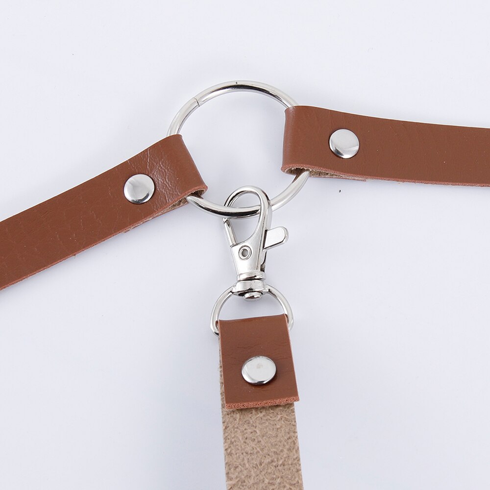 Brown Leather Harness Belts Suspenders Harness Belt For Women Garter Belt Lingerie Belts Body Bondage Belt