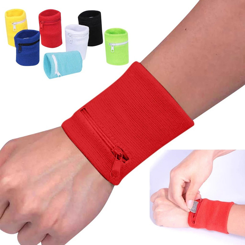 Sport-Armband mit Reißverschlusstasche, Laufsport-Armbandtasche für MP3-Schlüsselkarte, Aufbewahrungstasche, Basketball, Schweißbänder, Armbandtaschen