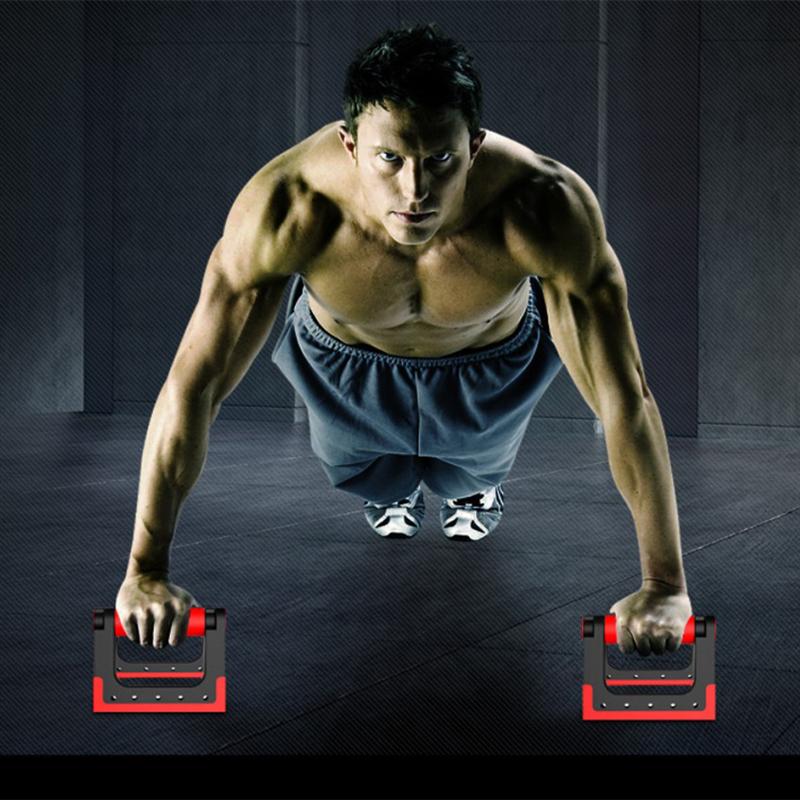 1 Pair Push-Ups Stands Foldable Push-Up Bracket Home Use Women Fitness Push-Ups Stand Push-Up Rack Men Fitness Equipment (Red)