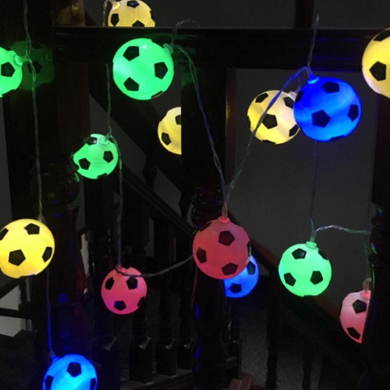 10/20 Leds Voetbal String Lights Voetbal Night Party Licht Slaapkamer Xmas Slingers Decor Lights 150/300Cm kids B5G8