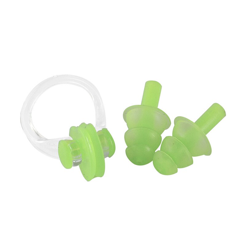 Tapones para los oídos de natación para niños adultos hombres y mujeres Gel de sílice tapón férula Nasal profesión buceo bañera para nadar antiotitis Media: Green Boxed Earplug Nasal Splint