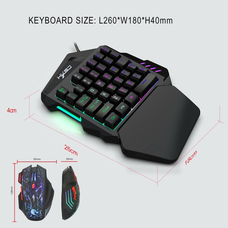 Wired Keyboard And Mouse Combination Mechanical Keyboard 5500DPI Mouse One-Handed Gaming Keyboard Mouse Gamer For Desktop