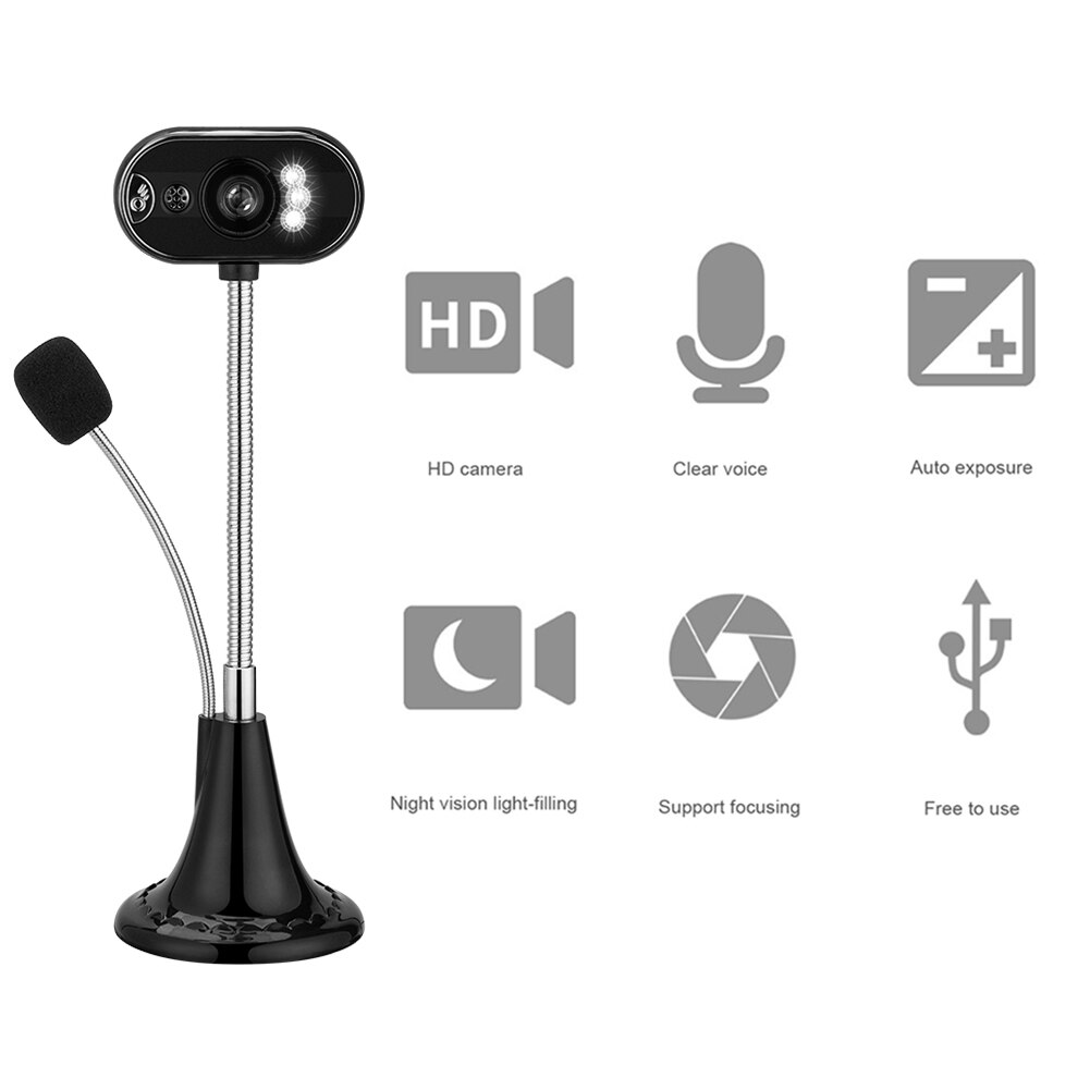 Mini Camera Computer Webcam 480P Webcam Met Microfoon Usb Mini Webcam Voor Pc Laptop Online Conferentie Computer Accessoires