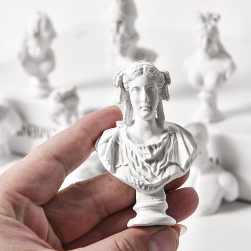 Greske helter hvit skulptur statuer imitasjon gips harpiks skrivebordspynt modell håndverk hjemmedekorasjon samleobjekter