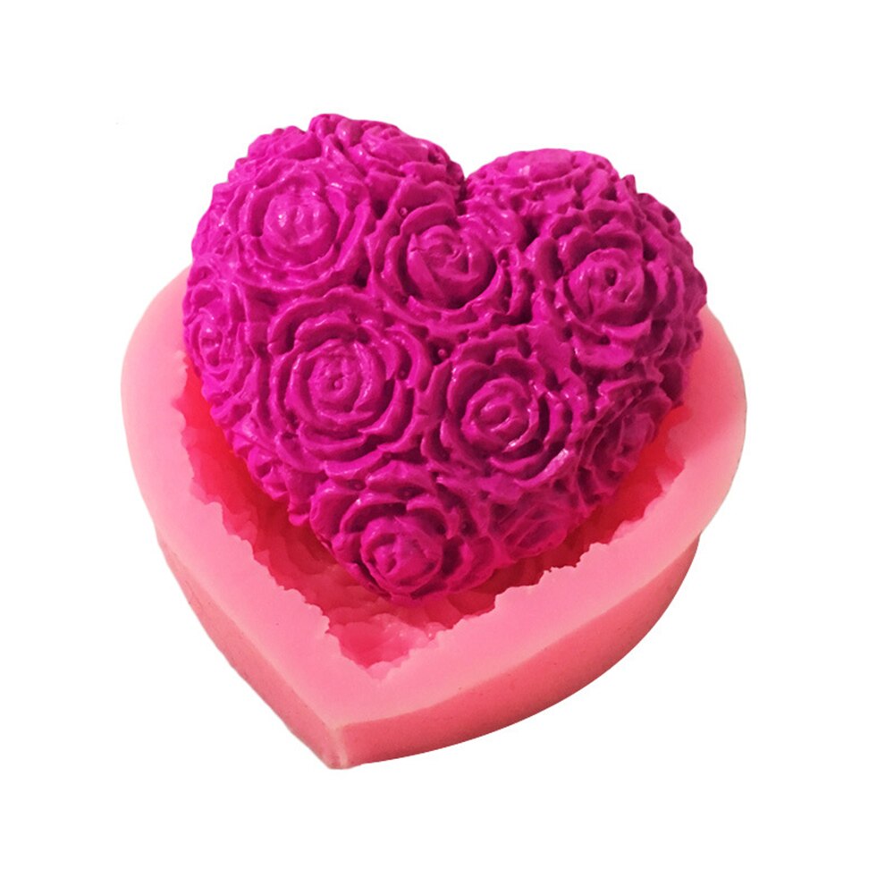 Mooie Hart Roos Bloem Zeep Siliconen Mal Diy Fondant Taart Vormen Zeep Maken Levert 3d Handgemaakte Decorating Mould Gereedschap