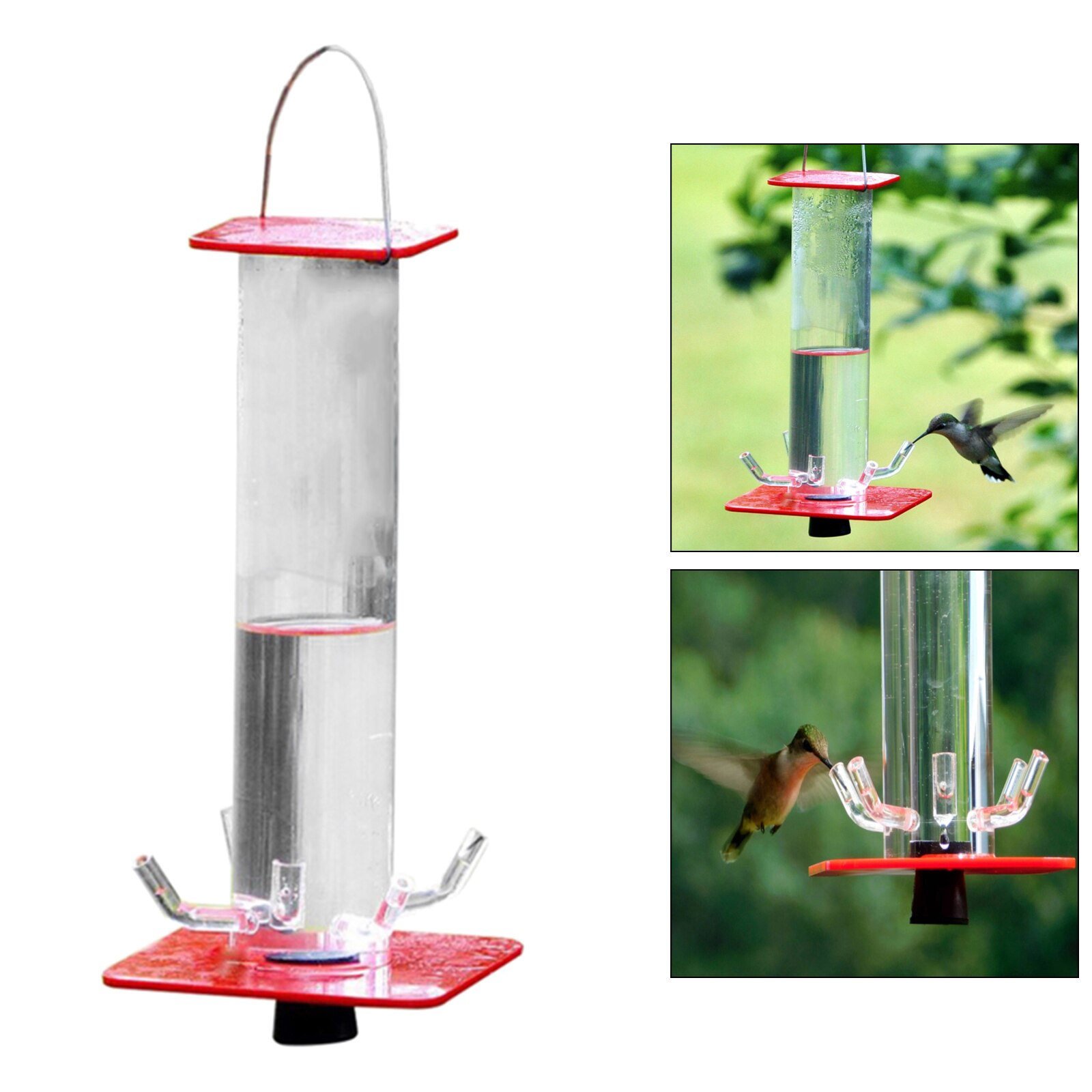 Hummingbird Feeder Hanging Outside, Hummingbird Feeding Station with Hanging Hook , 5 Feeding Ports for Outdoors