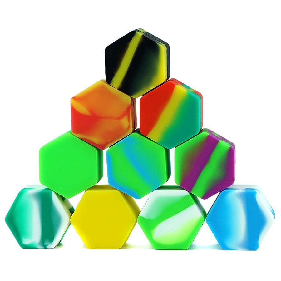 Lote de 3 uds. De recipiente de concentrado de silicona hexagonal de 26ml y recipiente de silicona para aceite, crema líquida, concentrado de silicona hexagonal