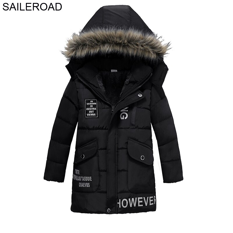 SAILEROAD-ropa acolchada de algodón para niños, chaqueta con capucha para niños de 4 a 6 años, chaqueta cálida de otoño para Rusia: M705 black / 5 años