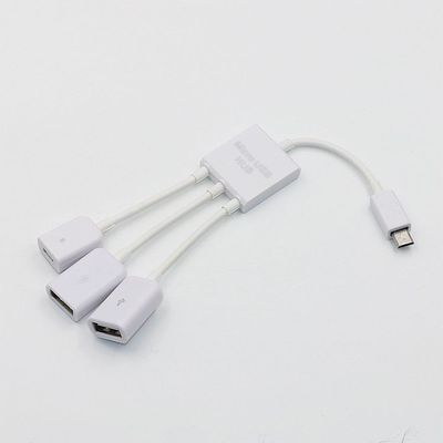 3 in1 Multi-function Dual Micro USB Host OTG Hub Adapter Cable Male to Female Dual Micro USB 2.0 Host OTG Hub Adapter Cable