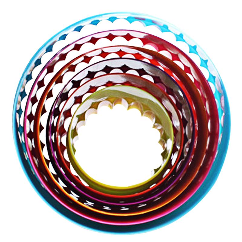 5pcs 3D Cookie Mold Cutter Cake Biscuit Mal Kerstboom Ronde Hart Bloem Fondant Cutter Bakken Taart Decoreren Gereedschap: a