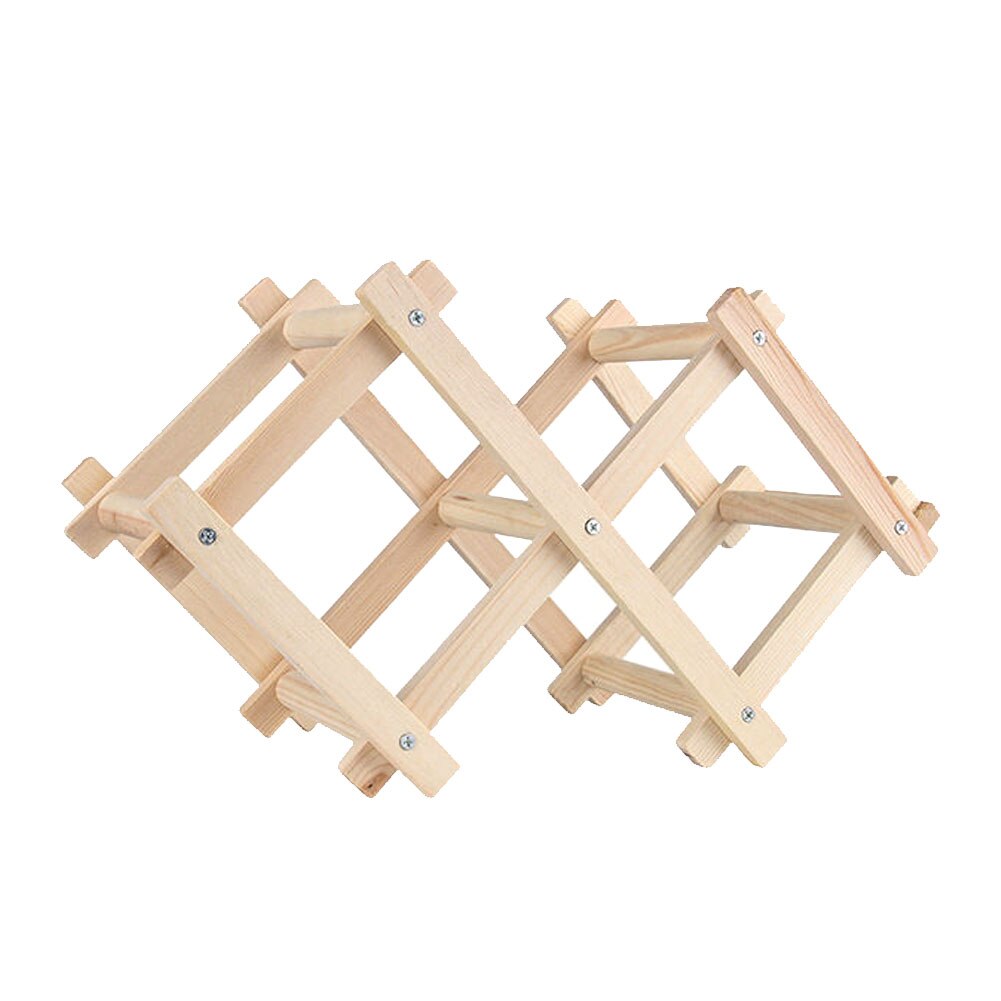 Estantes plegables de madera para vino, soportes de armario para botellas, estante de madera, organizador de almacenamiento para vitrina retro: 3bottles-Original