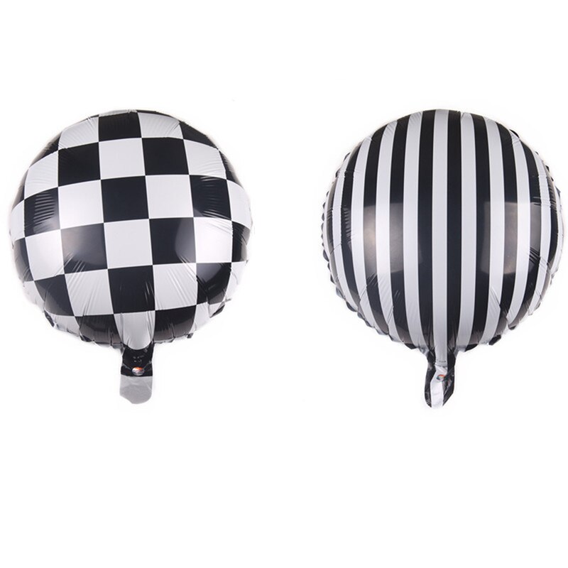 18 inch zwart-wit gestreepte rooster ronde aluminium folie ballon kindje partij decoratie aluminiumfolie helium ballon