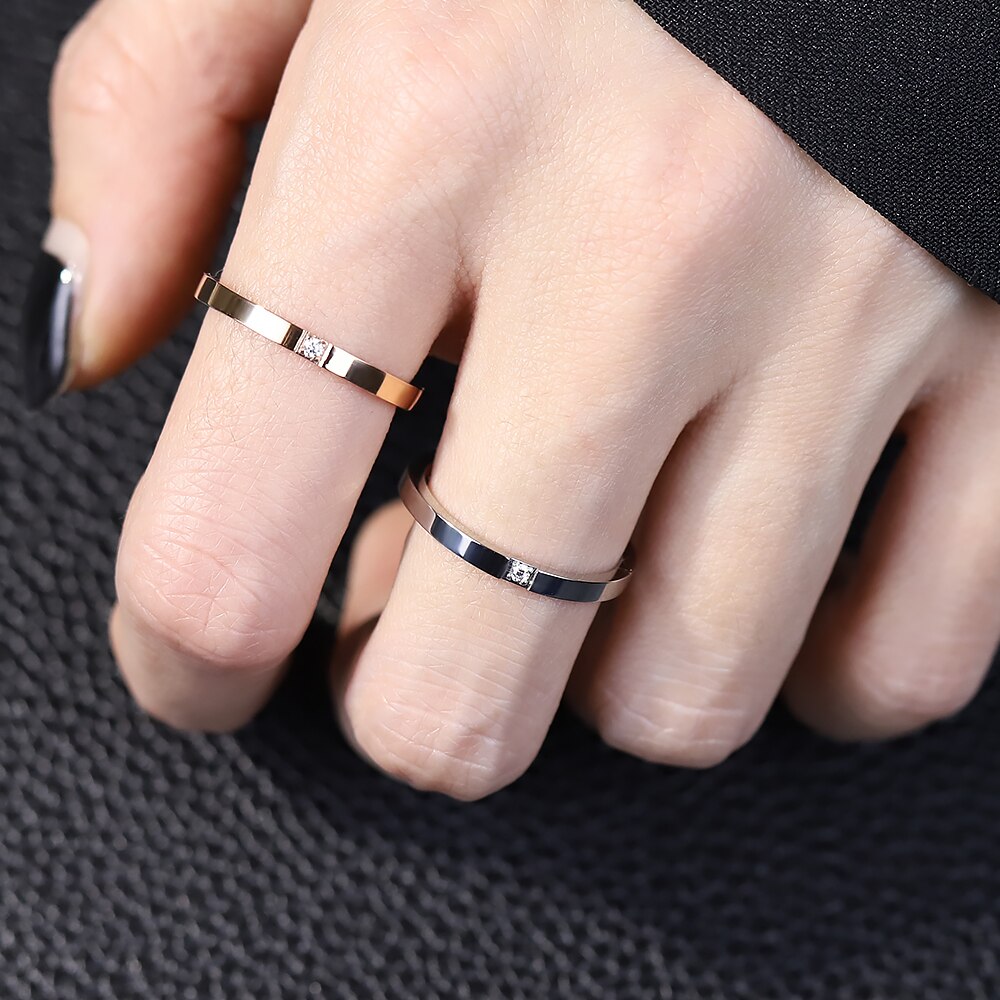 Anillo de acero de titanio fino coreano con – Grandado